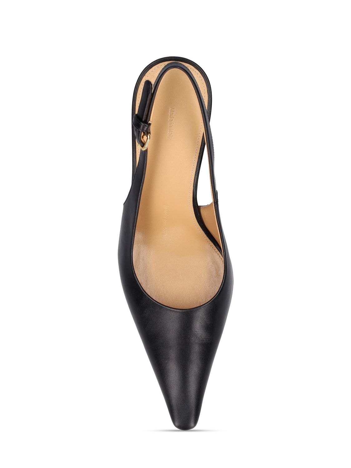 Shop Jw Anderson 80mm Chain Leather Slingback Pumps In Black