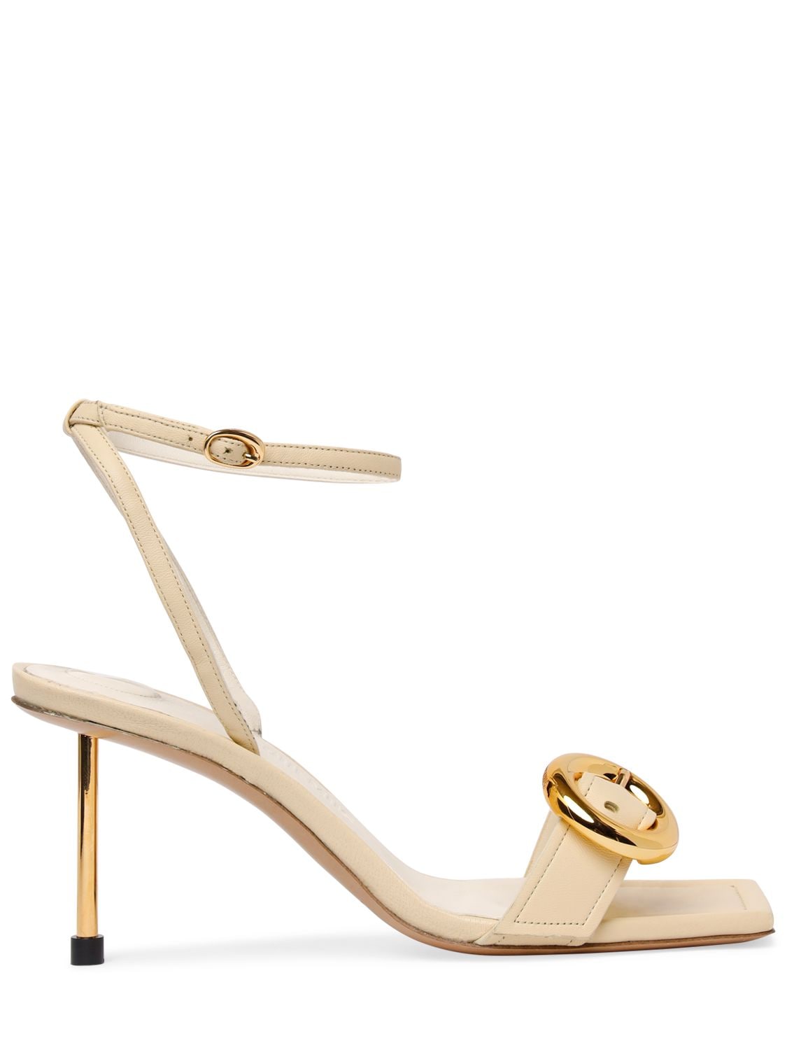 Jacquemus 80mm Regalo Leather Sandals In Ivory