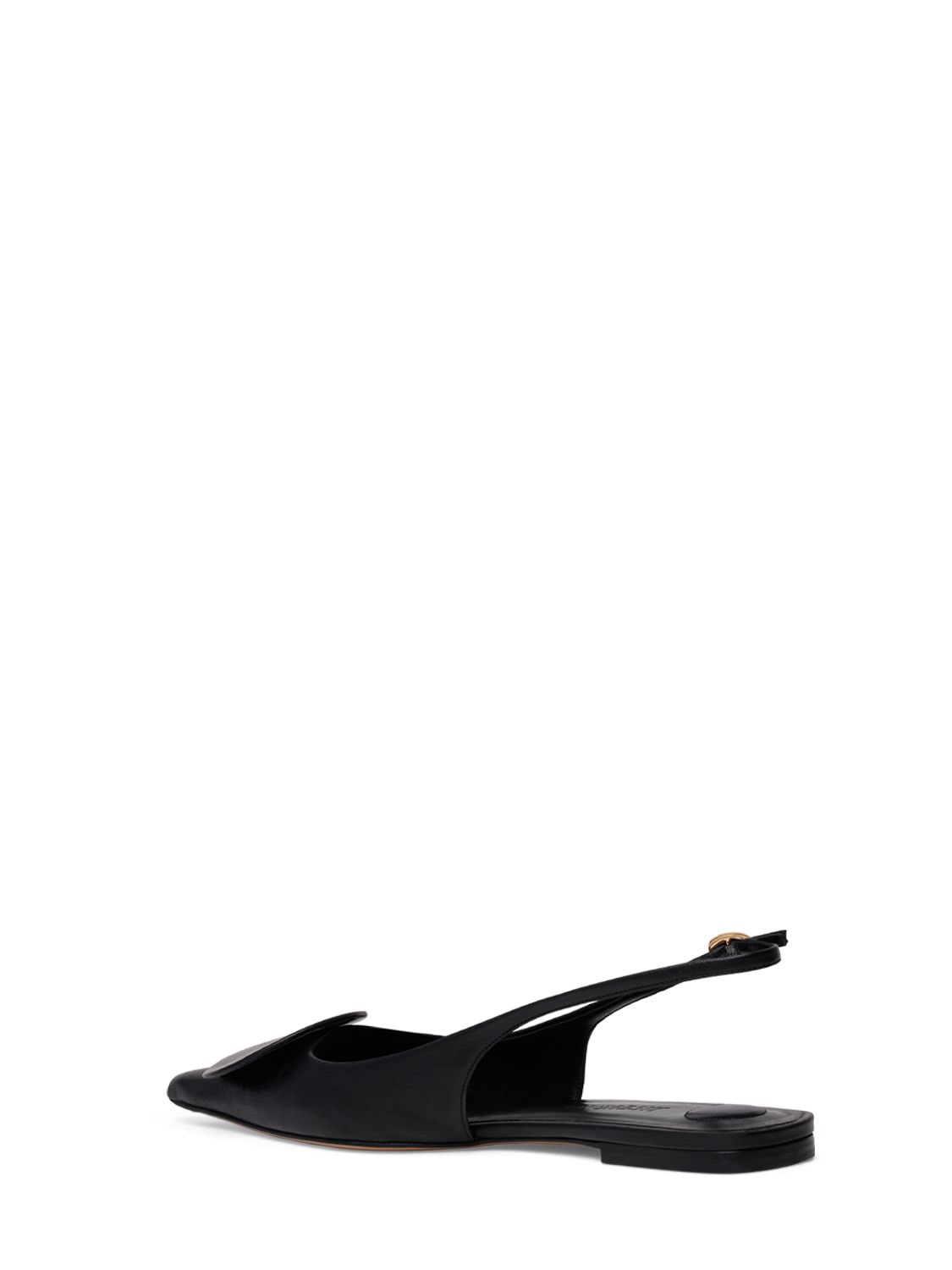 Shop Jacquemus 10mm Duelo P Leather Slingback Flats In Black