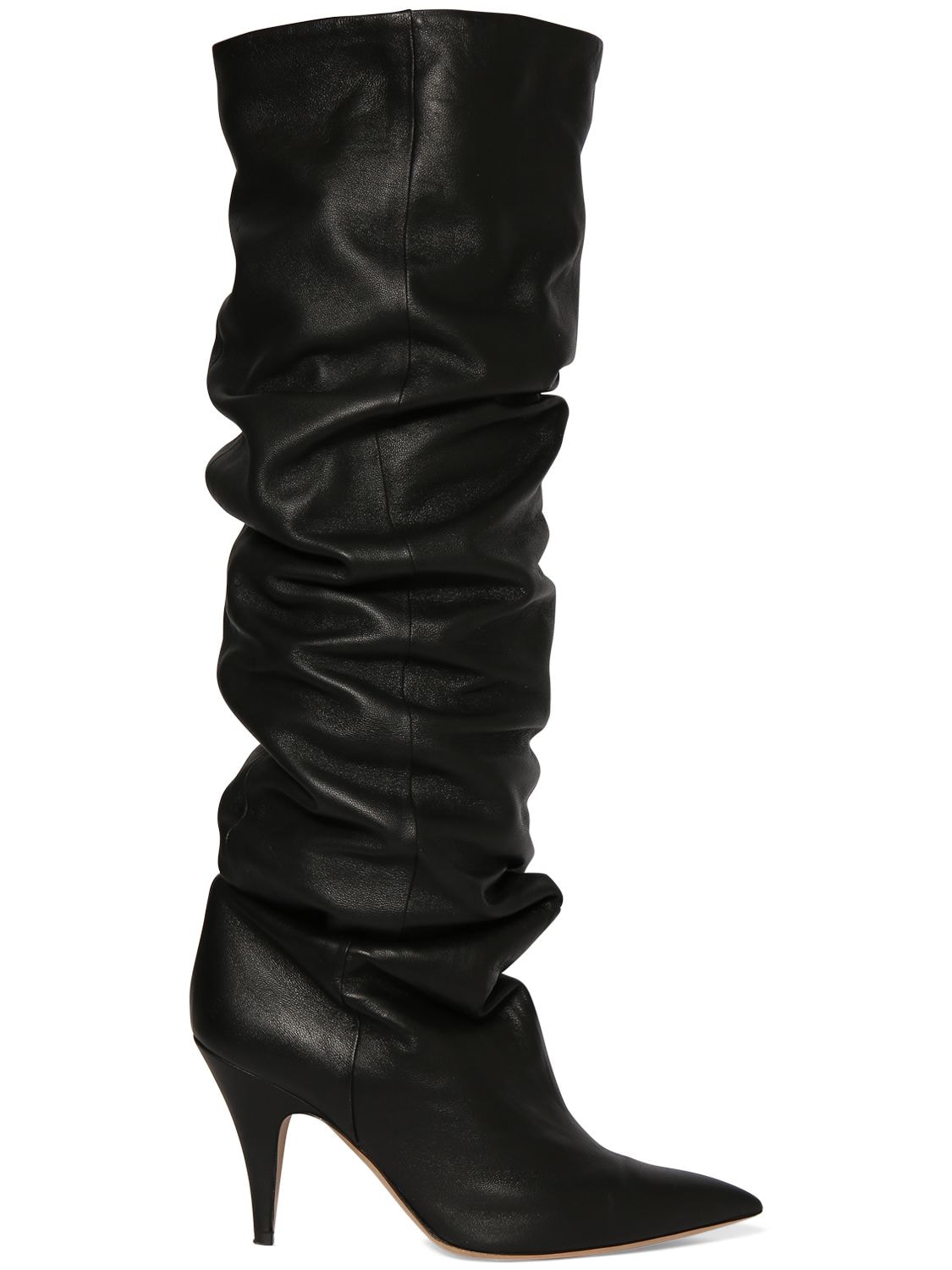 90mm River Knee High Leather Boots