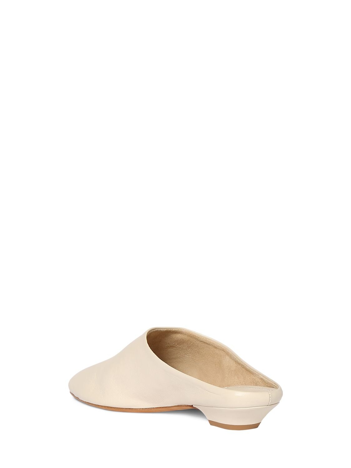 Shop Khaite 15mm Otto Leather Flat Mules In Off White