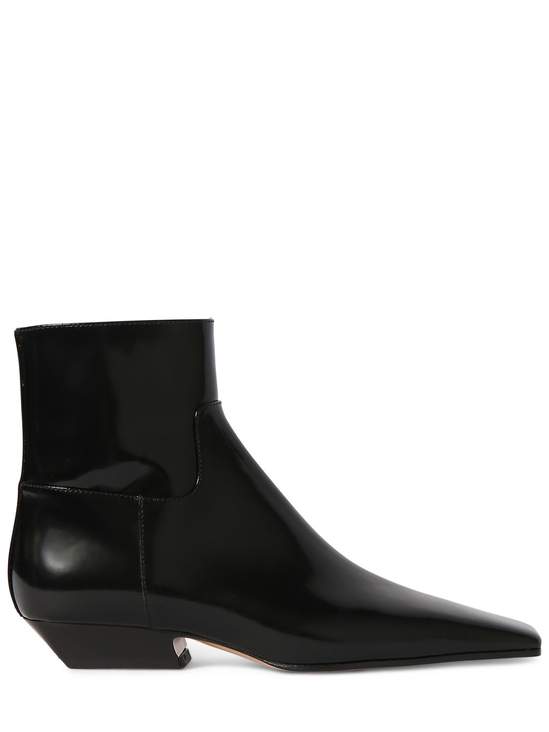 Khaite Marfa Classic Leather Ankle Boots In Black