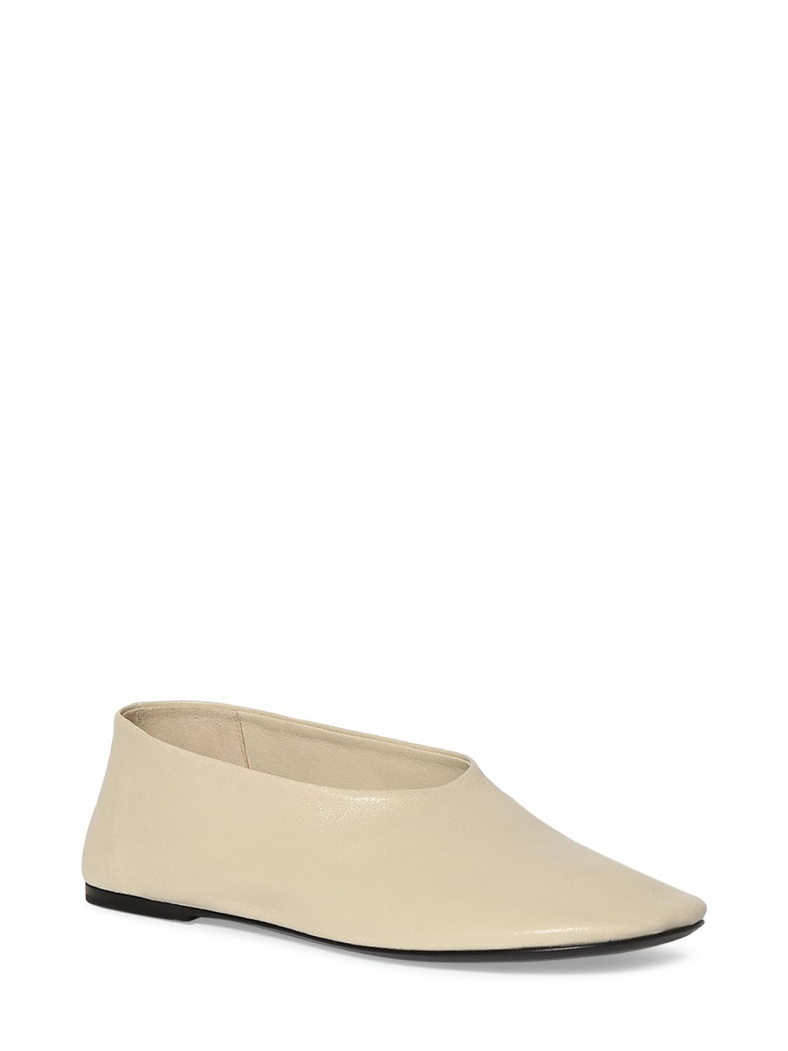 Shop Khaite 5mm Marcy Leather Ballerinas In Off White