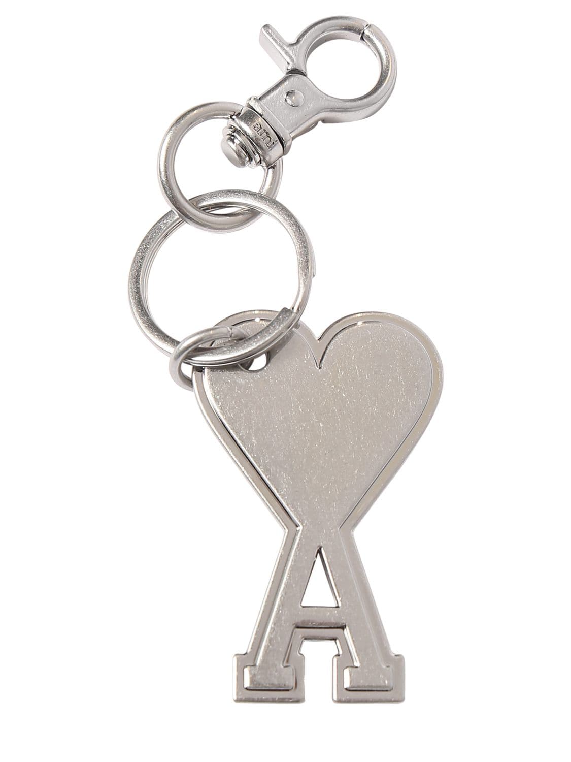 Ami Alexandre Mattiussi Adc Logo Key Holder In Silver