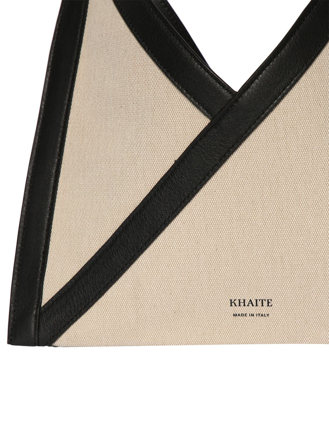 Shop Khaite Small Sara Canvas & Leather Tote Bag In Black,natural