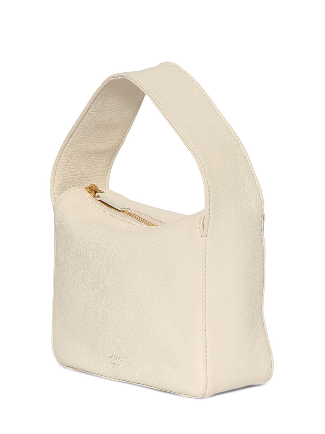 Shop Khaite Small Elena Leather Handbag In Off White