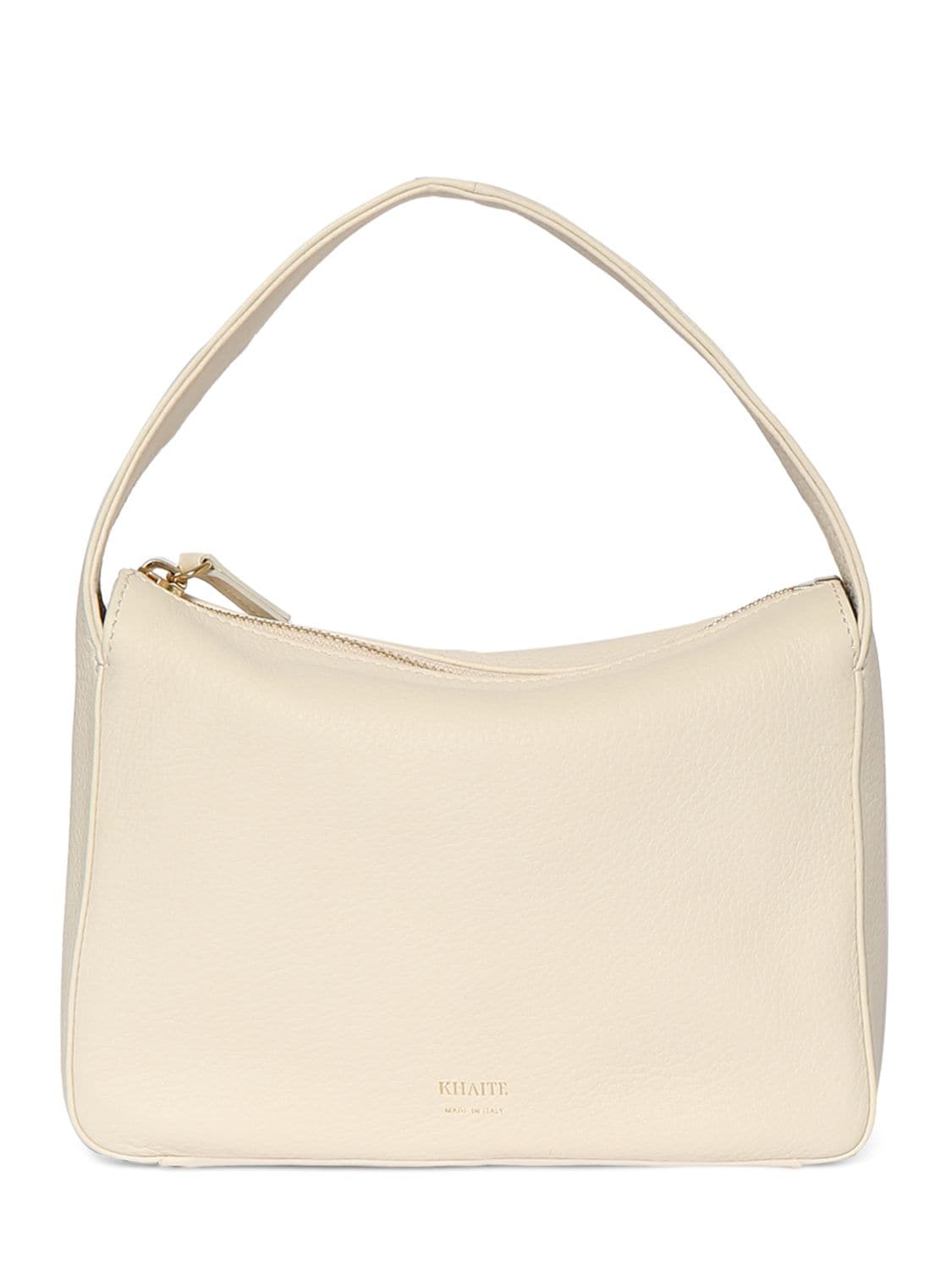 Khaite Small Elena Leather Handbag In Off White