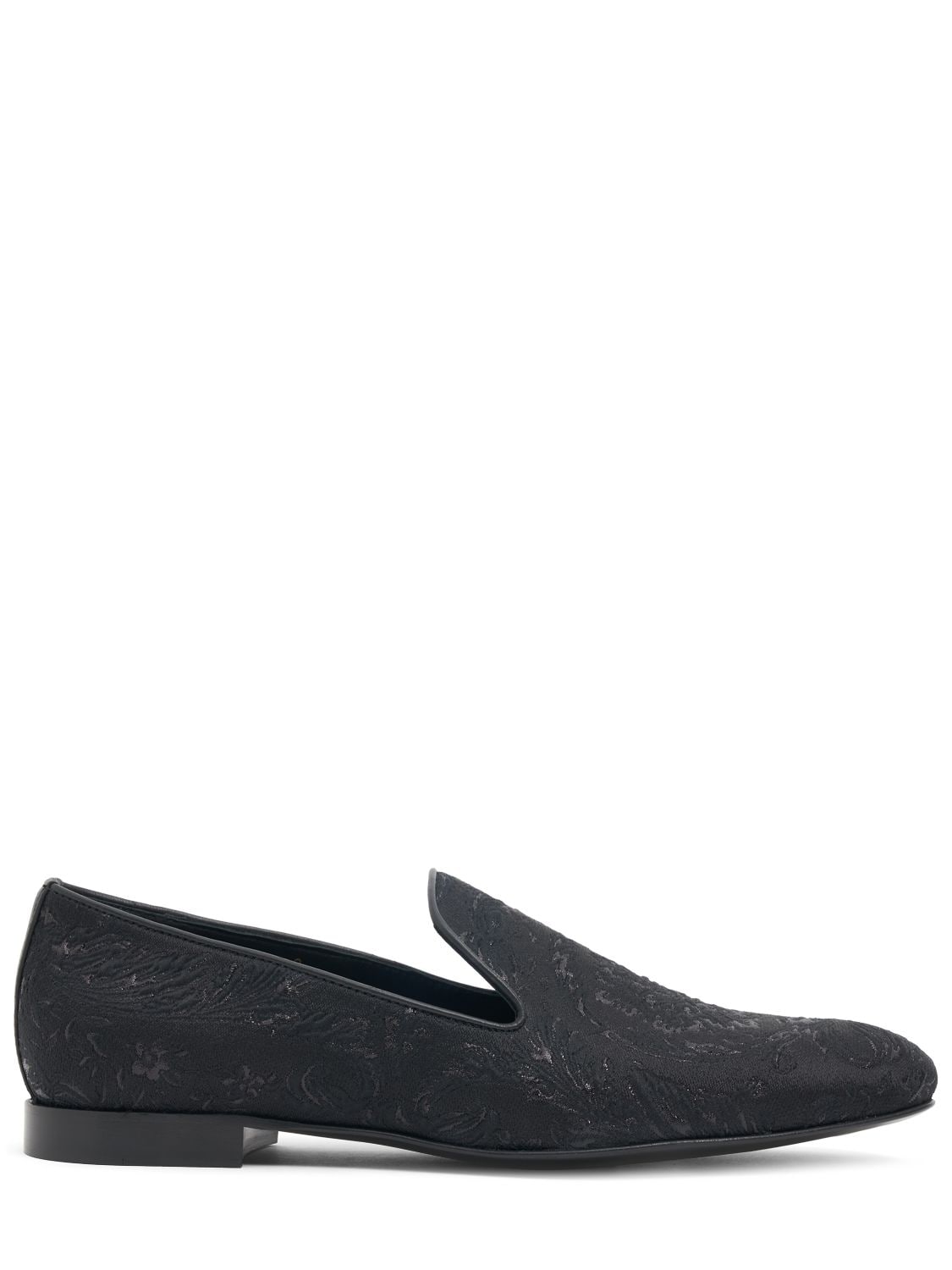Shop Versace Jacquard Loafers In Black