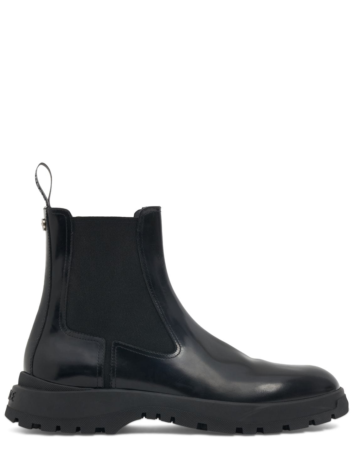 Versace Leather Chelsea Boots In Black