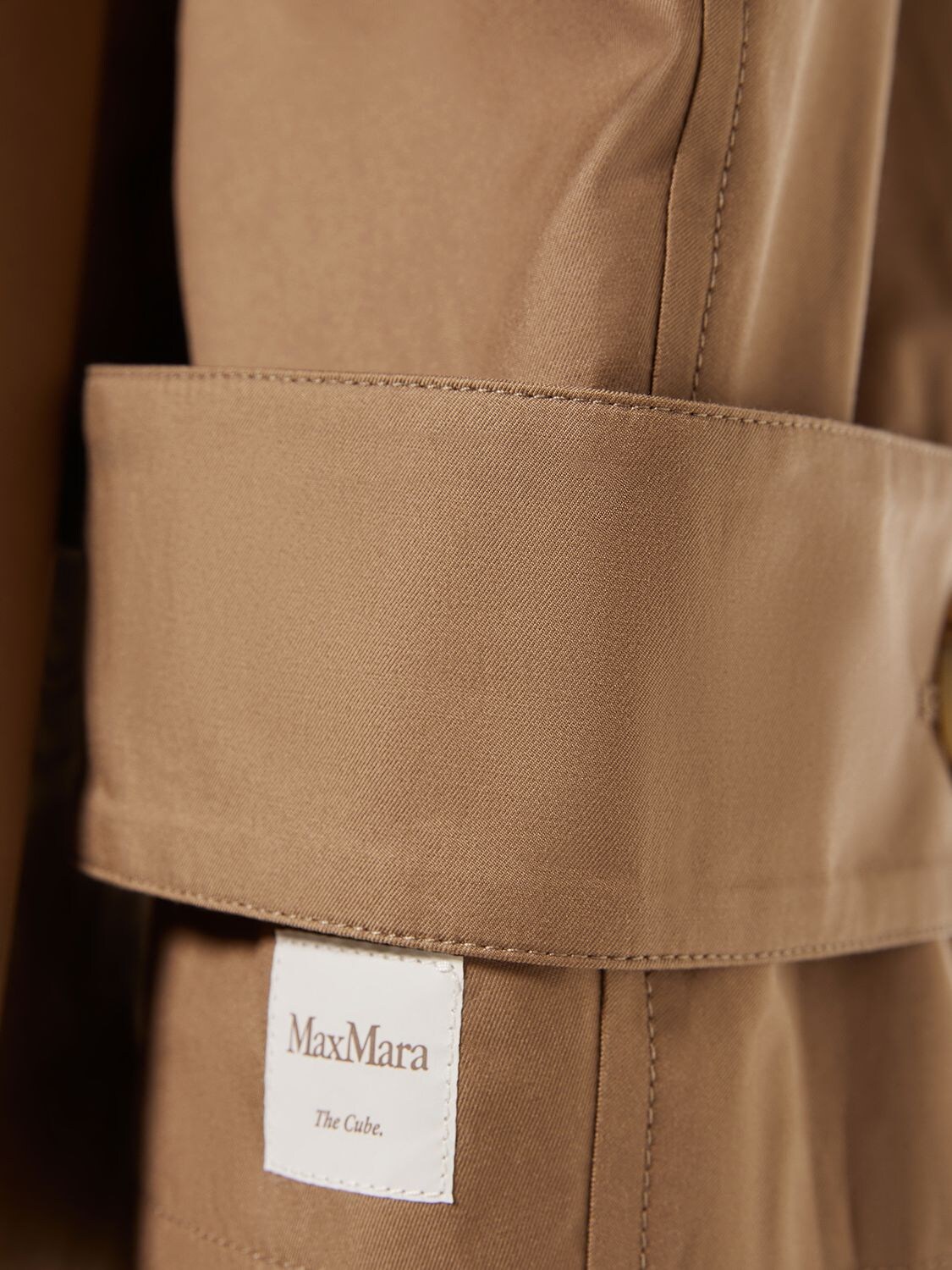 Shop Max Mara Vtrench Cotton Twill Midi Trench Coat In Caramel