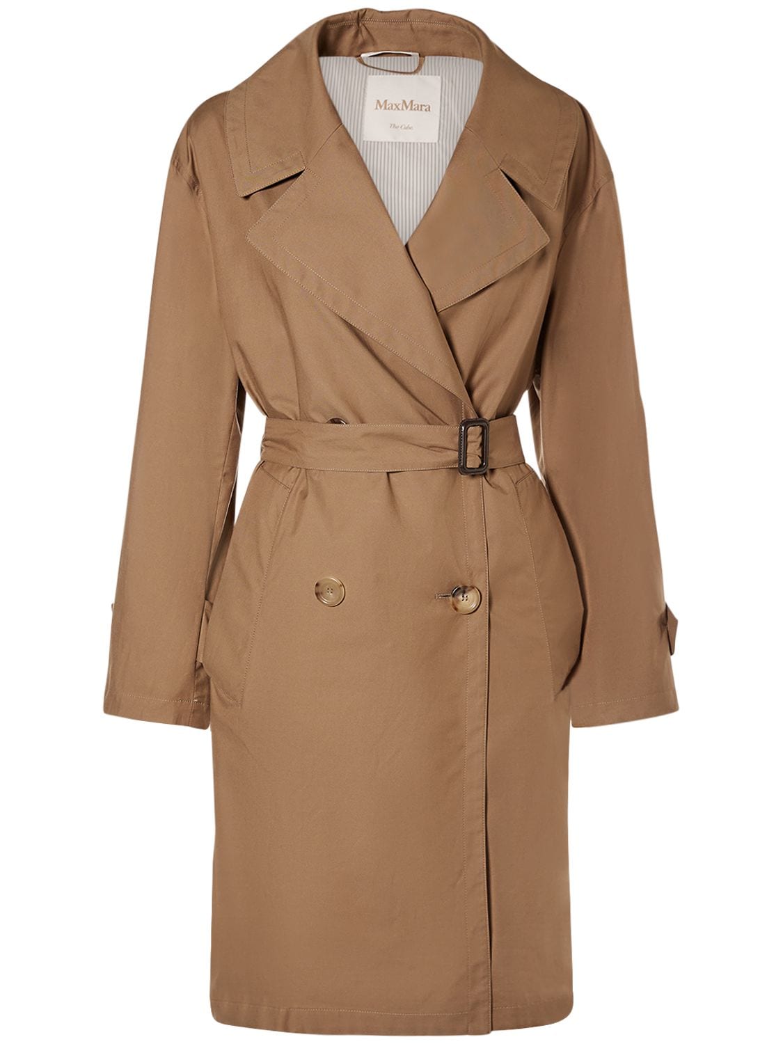 Image of Vtrench Cotton Twill Midi Trench Coat