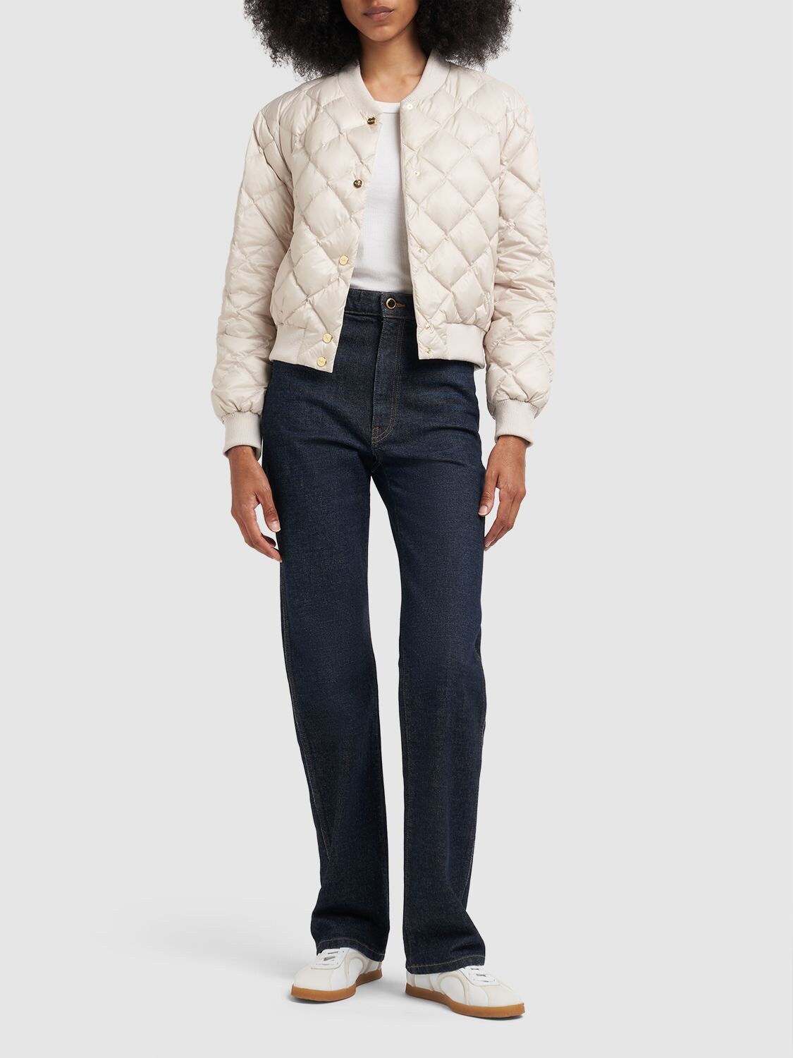 Shop Max Mara Bsoft Tech Reversible Cropped Jacket In Sand