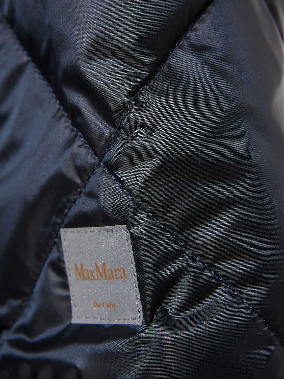 Shop Max Mara Csoft Tech Quilted Maxi Down Jacket In Dark Blue