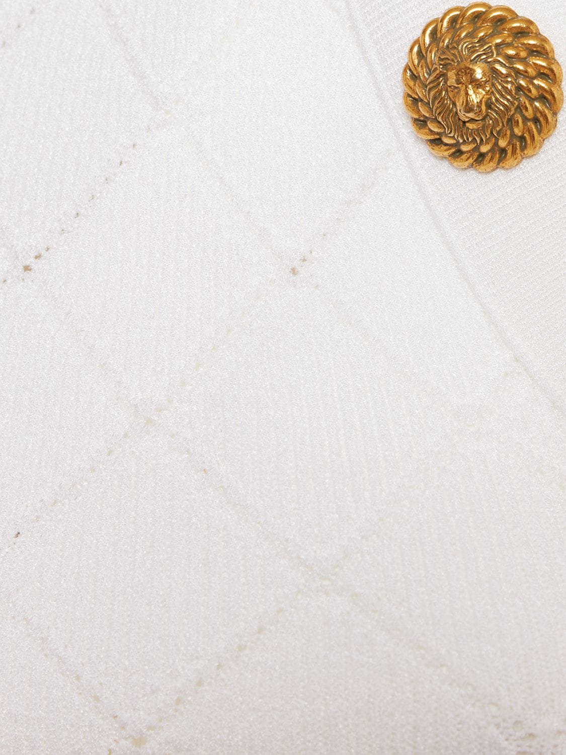 Shop Balmain Knit Crop Top In White