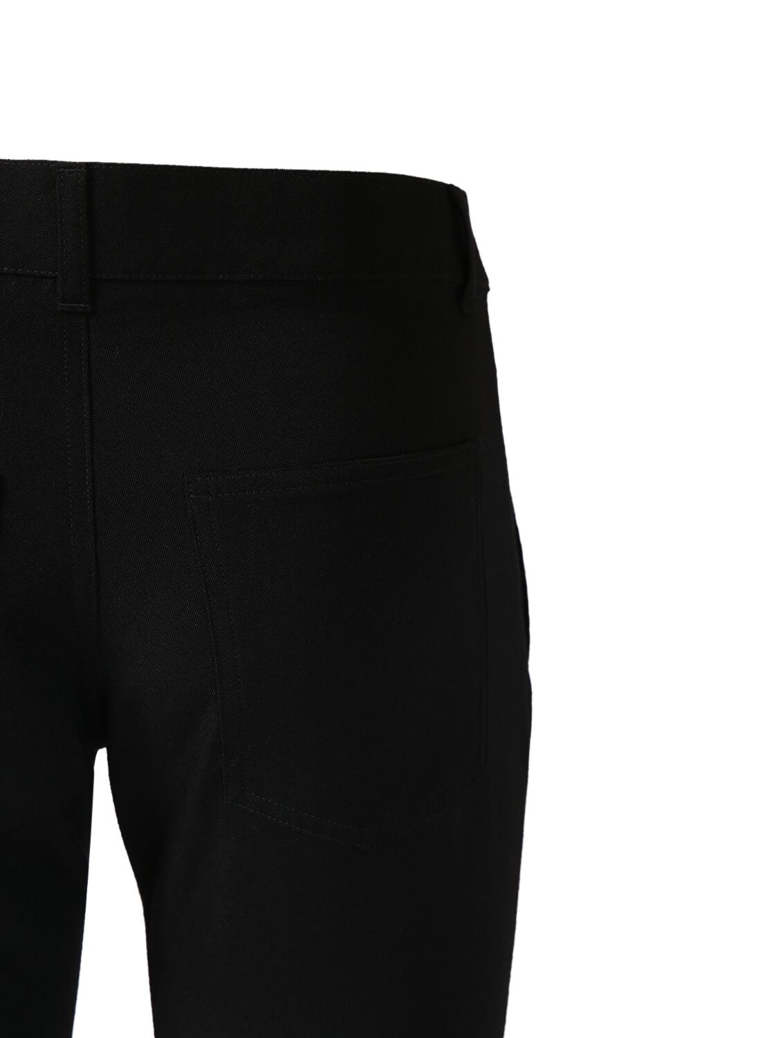 Shop Balmain Wool Bootcut Pants In Black