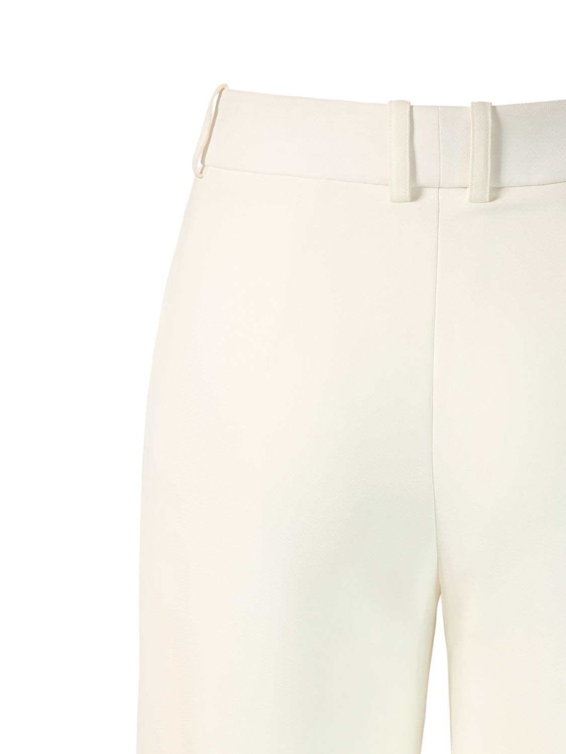 Shop Balmain Crepe Flared Pants In White