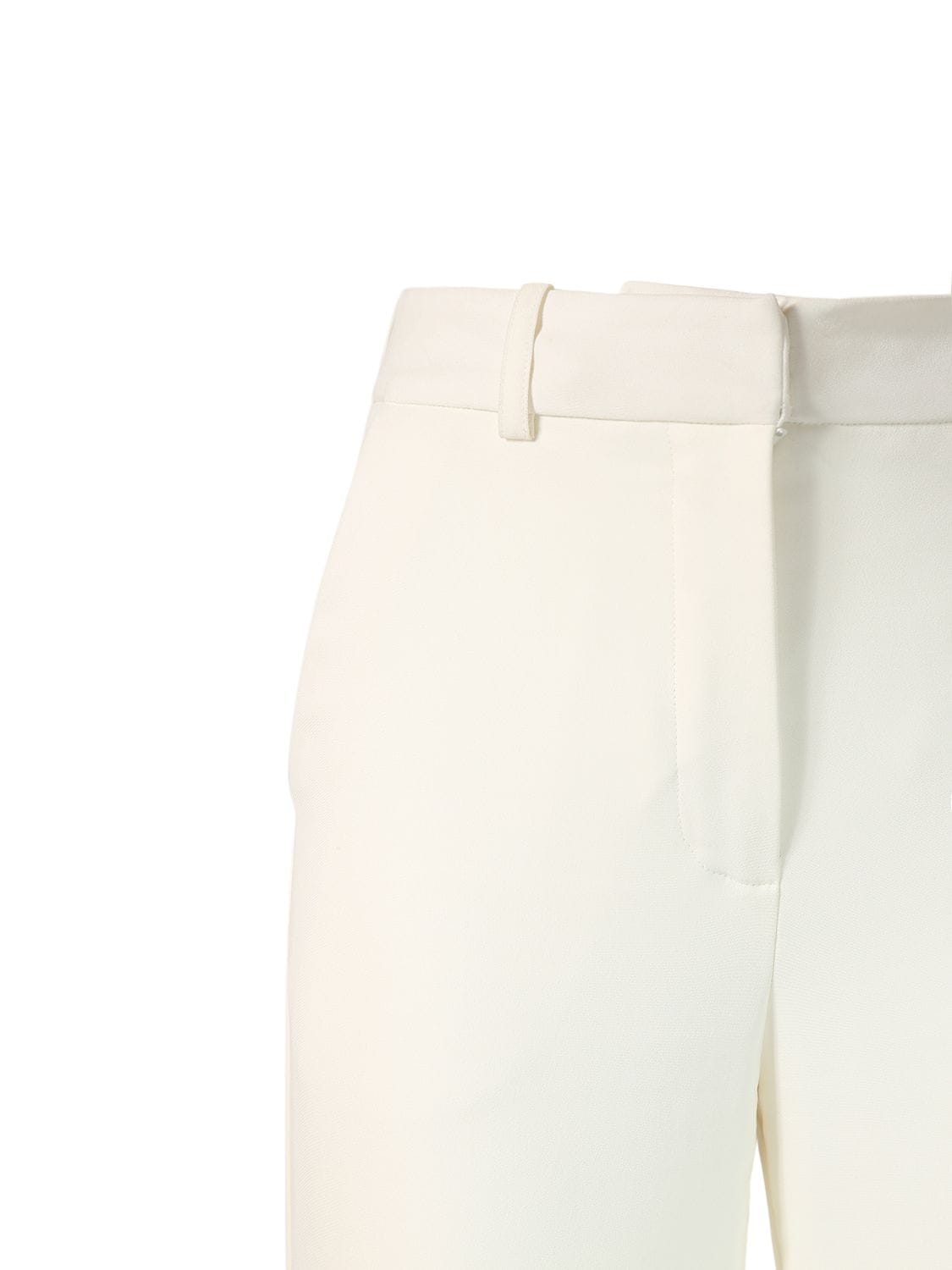 Shop Balmain Crepe Flared Pants In White