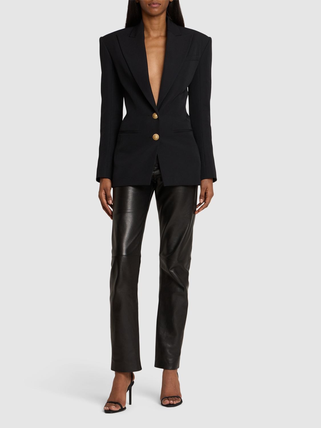 Shop Balmain Single Breast Fitted Wool Jacket In Black