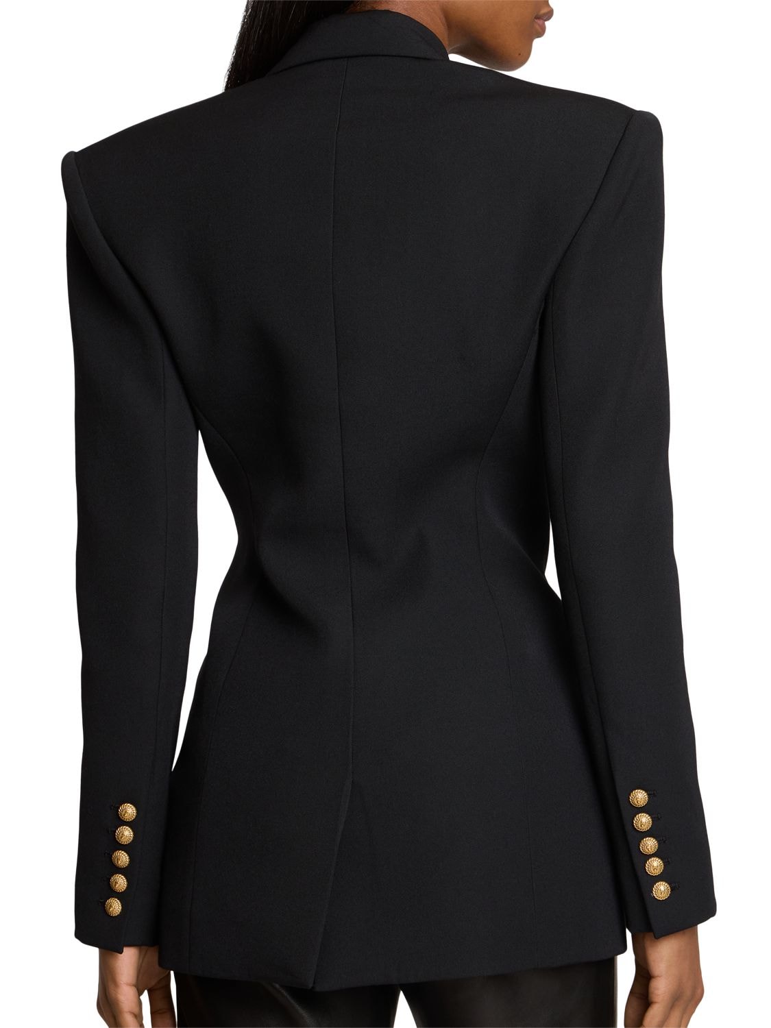 Shop Balmain Single Breast Fitted Wool Jacket In Black