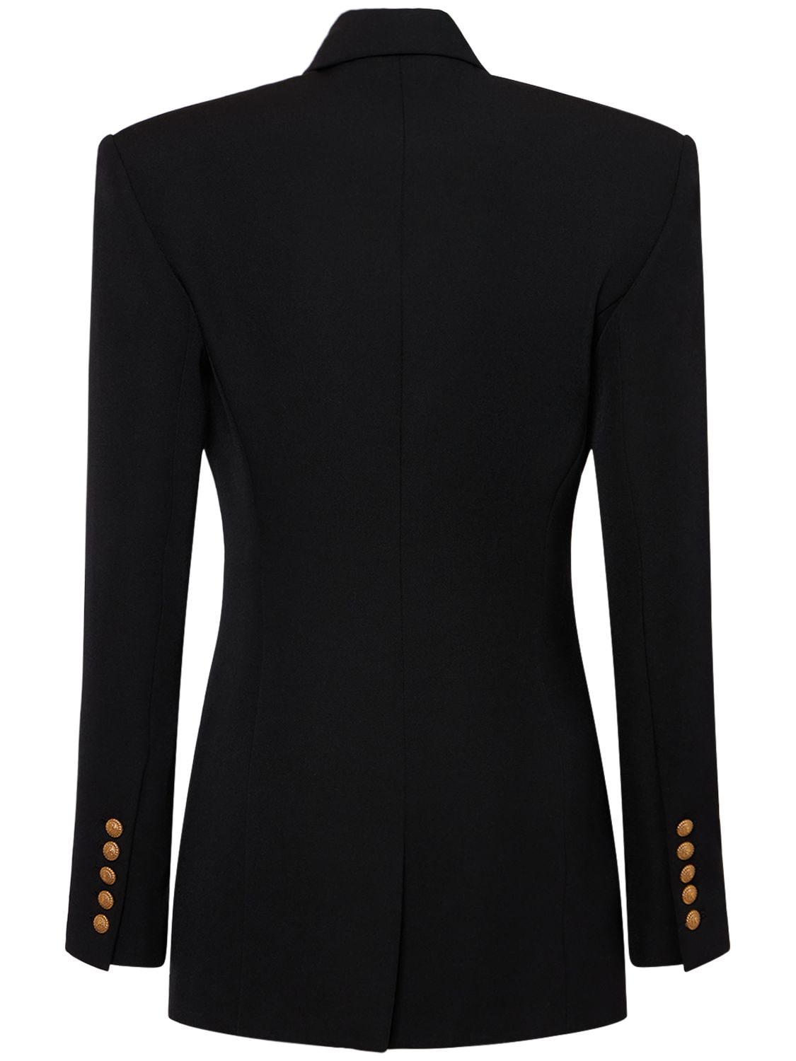 Shop Balmain Single Breast Fitted Wool Jacket In Black