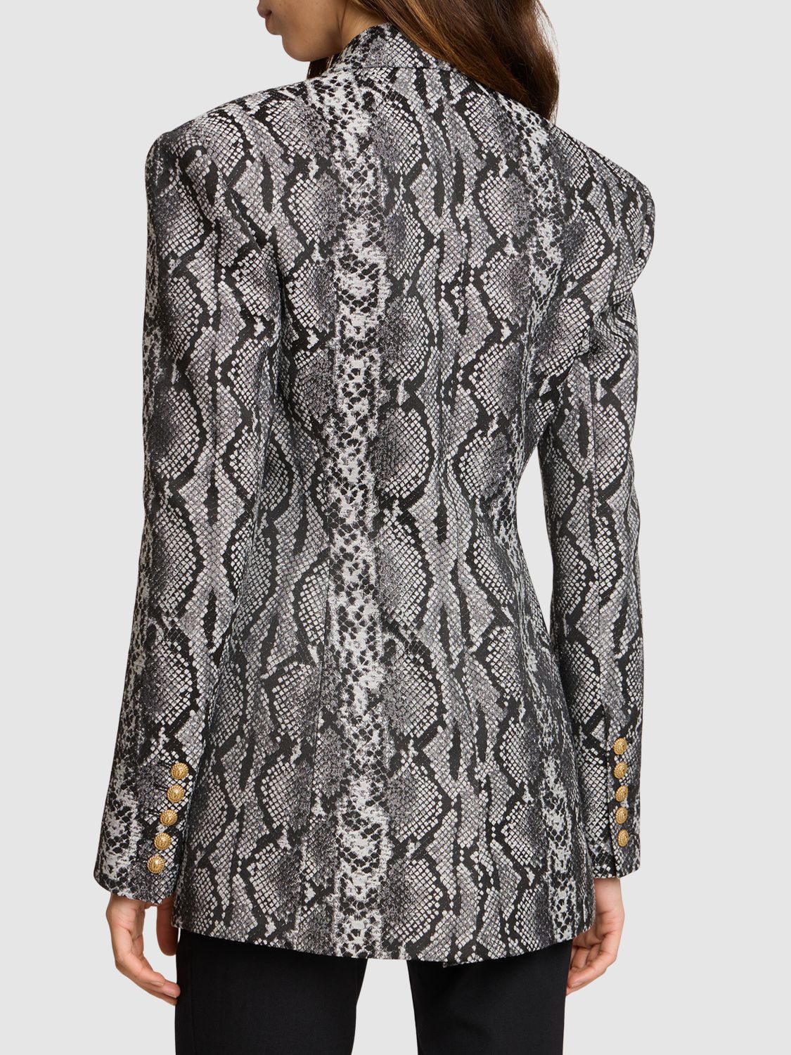 Shop Balmain Python Single Breast Fitted Jacket In Multicolor