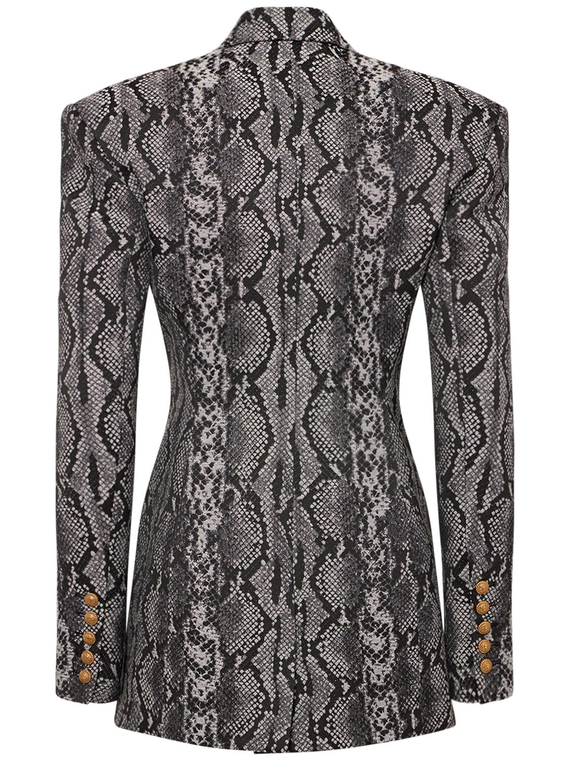 Shop Balmain Python Single Breast Fitted Jacket In Multicolor