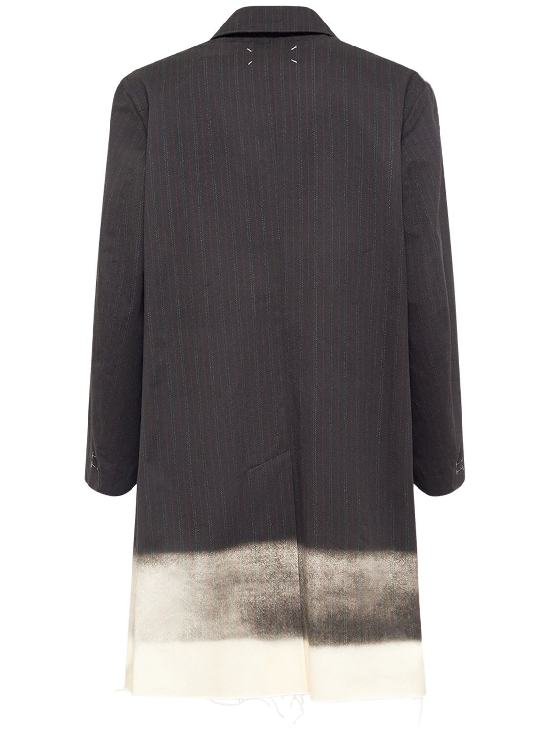 Shop Maison Margiela Heritage Pinstriped Cotton Coat In Dark Grey