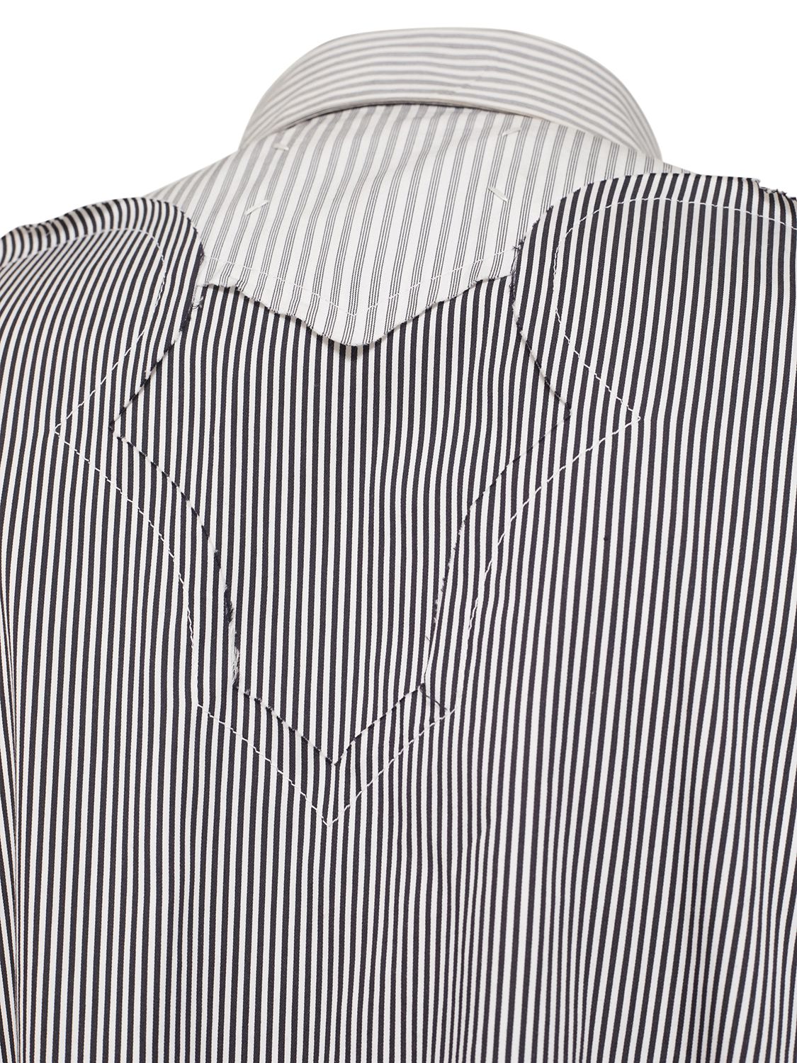 Shop Maison Margiela Striped Cotton Blend Shirt In Black,white