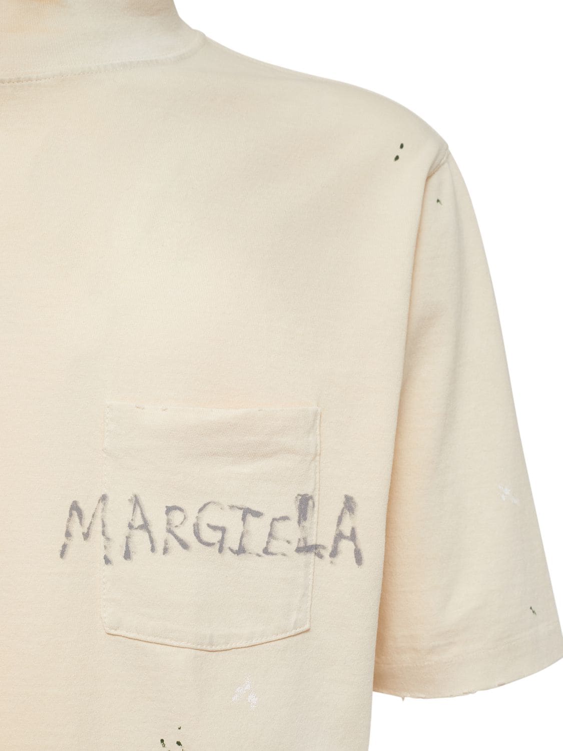 Shop Maison Margiela Solid Cotton Jersey T-shirt In Ecru