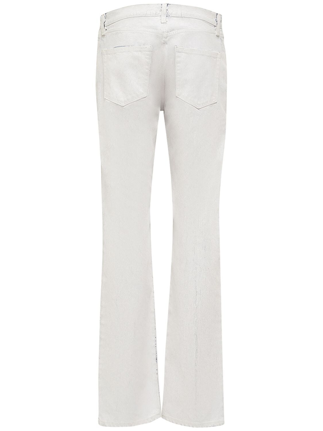 Shop Maison Margiela Cracked Paint Cotton Denim Jeans In White
