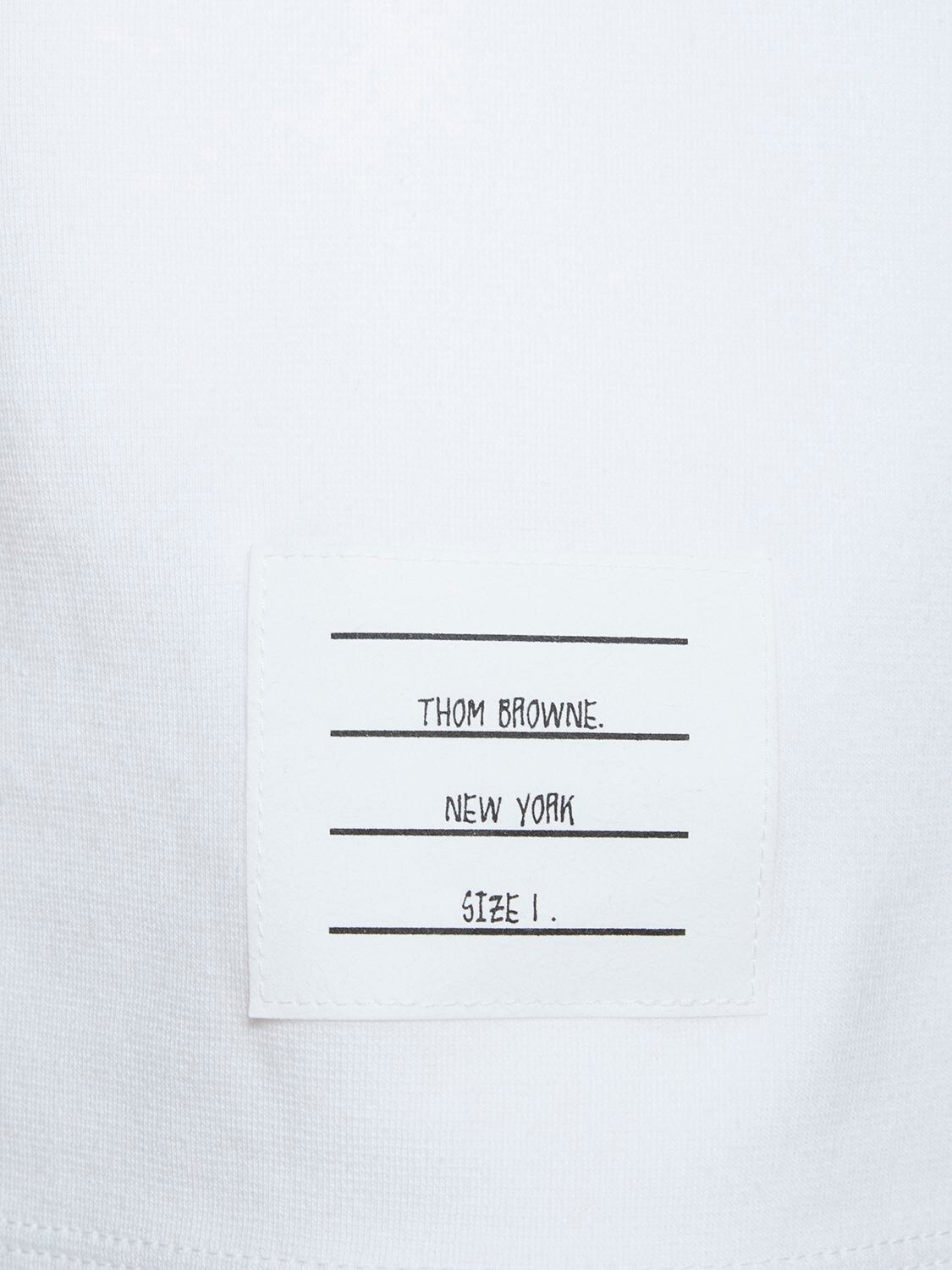 Shop Thom Browne Cotton Ss T-shirt W/ 4 Bar Stripe In White