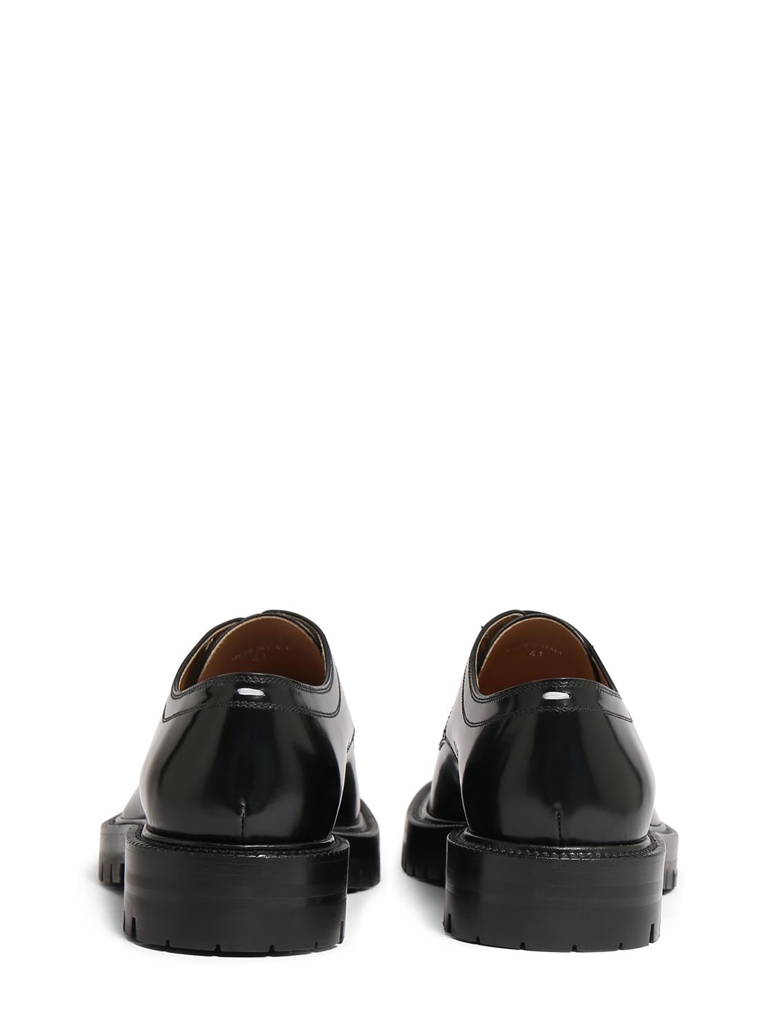 Shop Maison Margiela County Leather Lace-up Tabi Shoes In Black