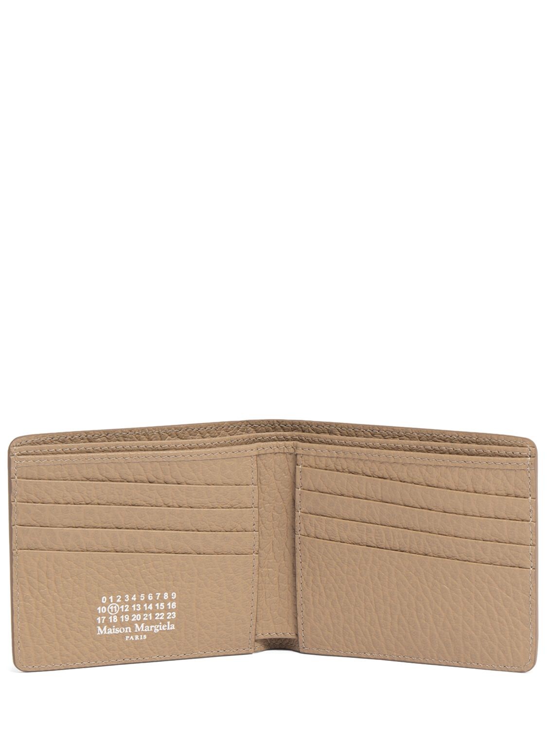 Shop Maison Margiela Grained Leather Slim Wallet In Biche