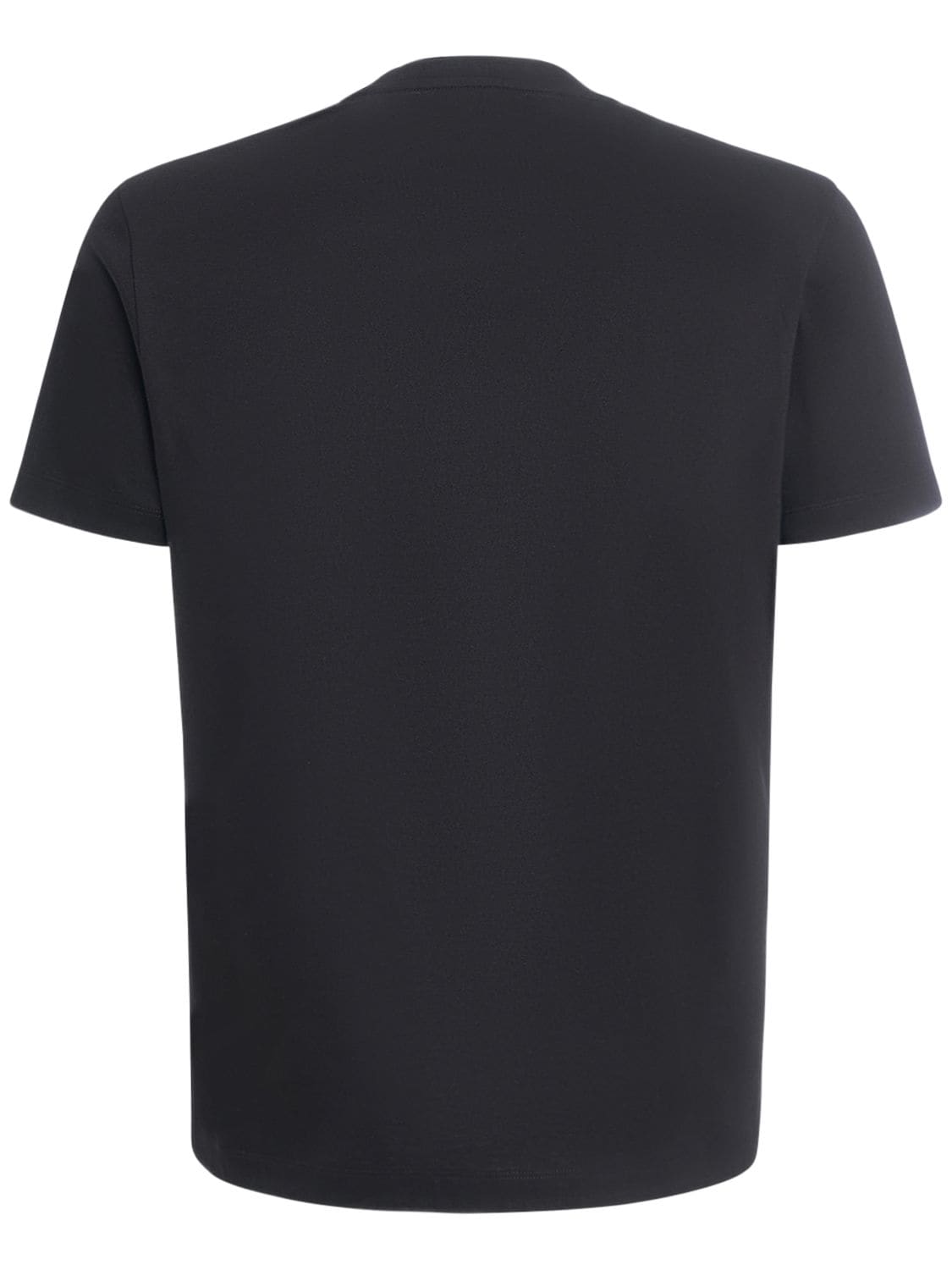 Shop Versace Logo Cotton T-shirt In Black