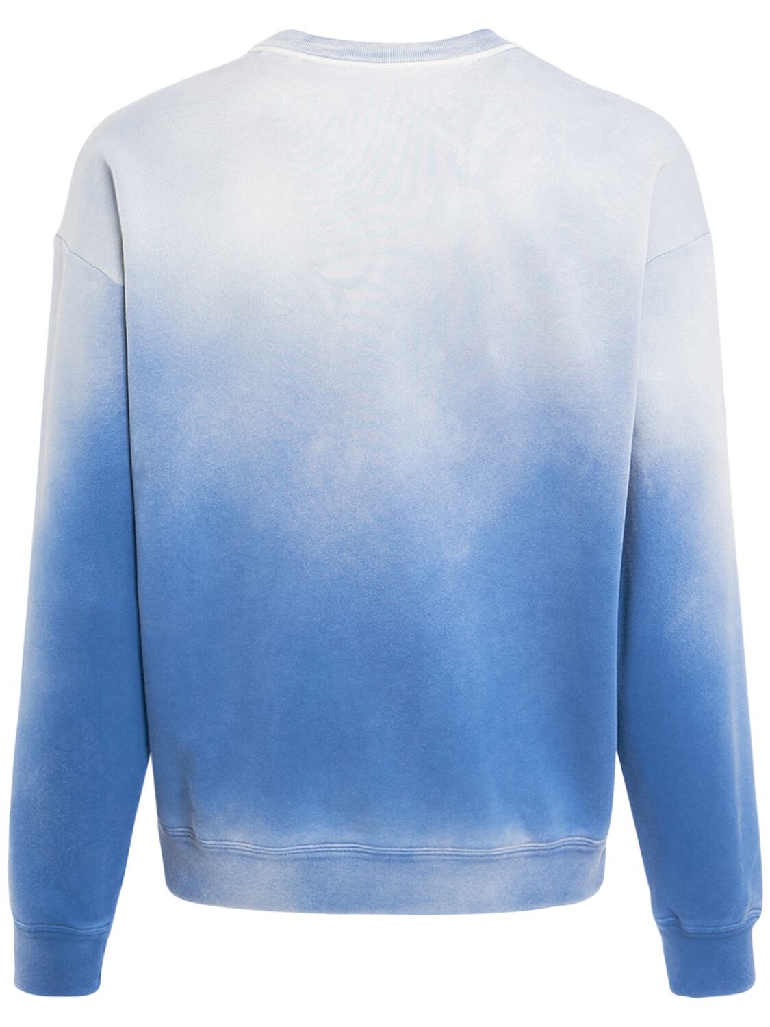 Shop Versace Degradé Logo Cotton Sweatshirt In Royal Blue