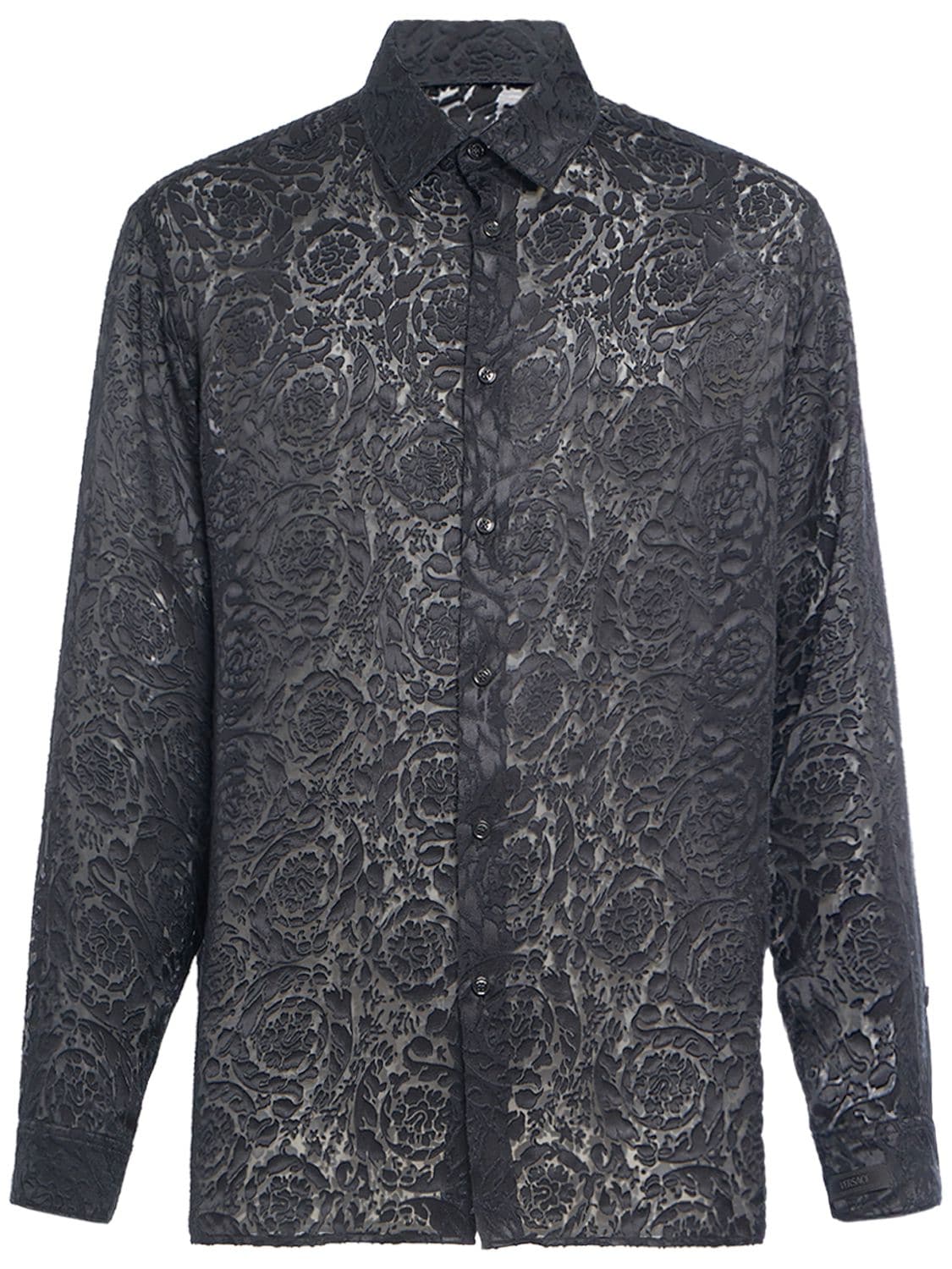 Image of Barocco Printed Viscose & Silk Shirt