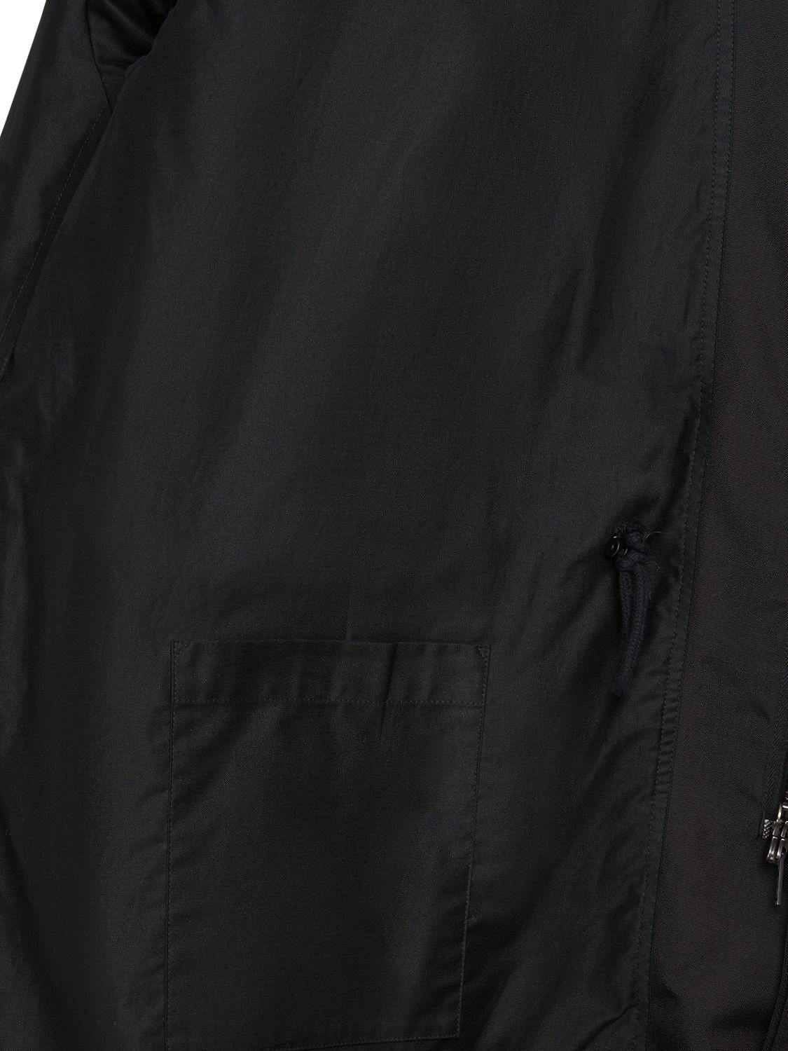 Shop Maison Margiela Cordura Oversize Hooded Coat W/ Pockets In Black