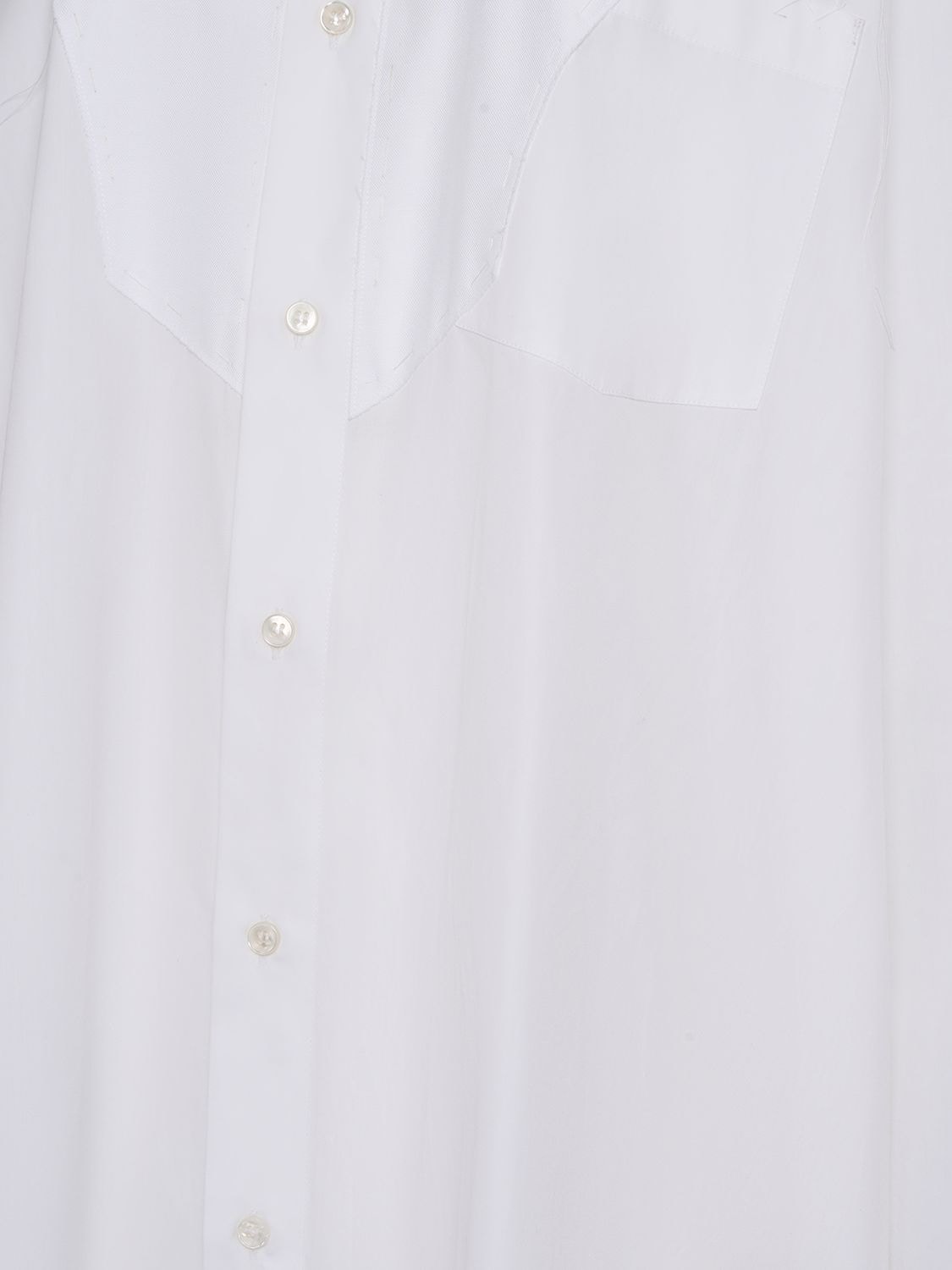 Shop Maison Margiela Oversize Cotton Poplin Long Shirt In White