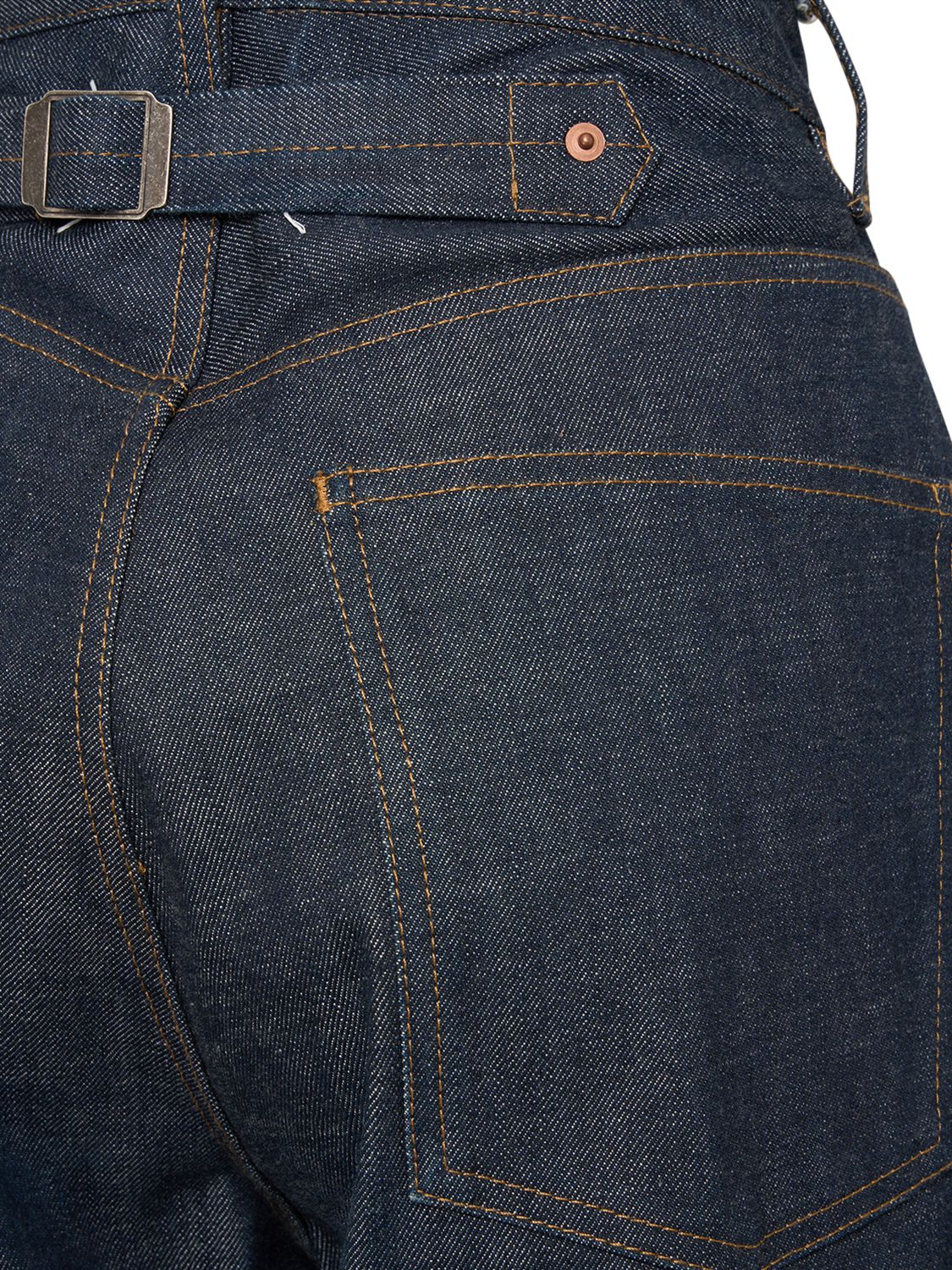 Shop Maison Margiela Five Pocket Denim Straight Jeans In Dark Blue
