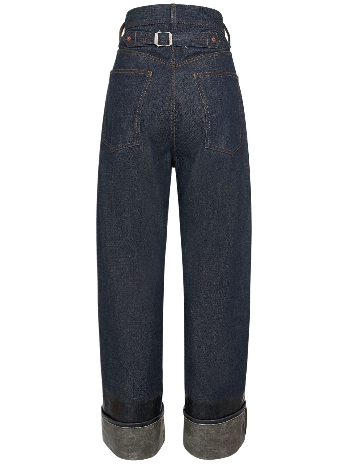 Shop Maison Margiela Five Pocket Denim Straight Jeans In Dark Blue