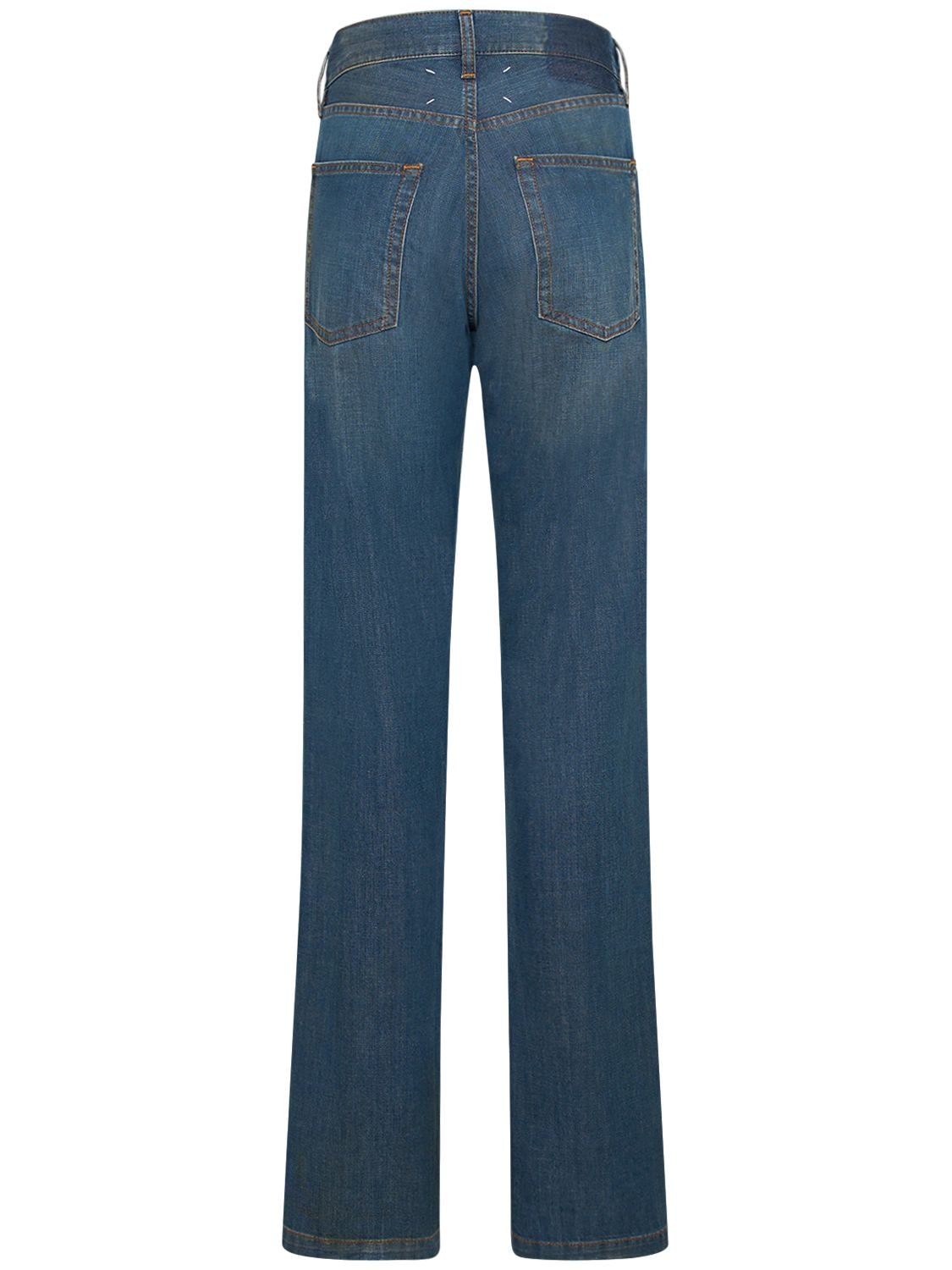 Shop Maison Margiela Five Pocket Straight Denim Jeans In Blue