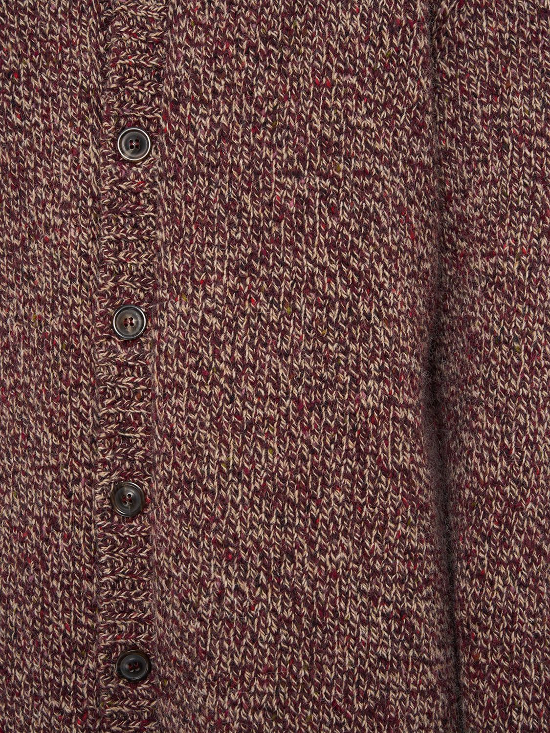 Shop Maison Margiela Wool Blend Knit Cardigan In Red