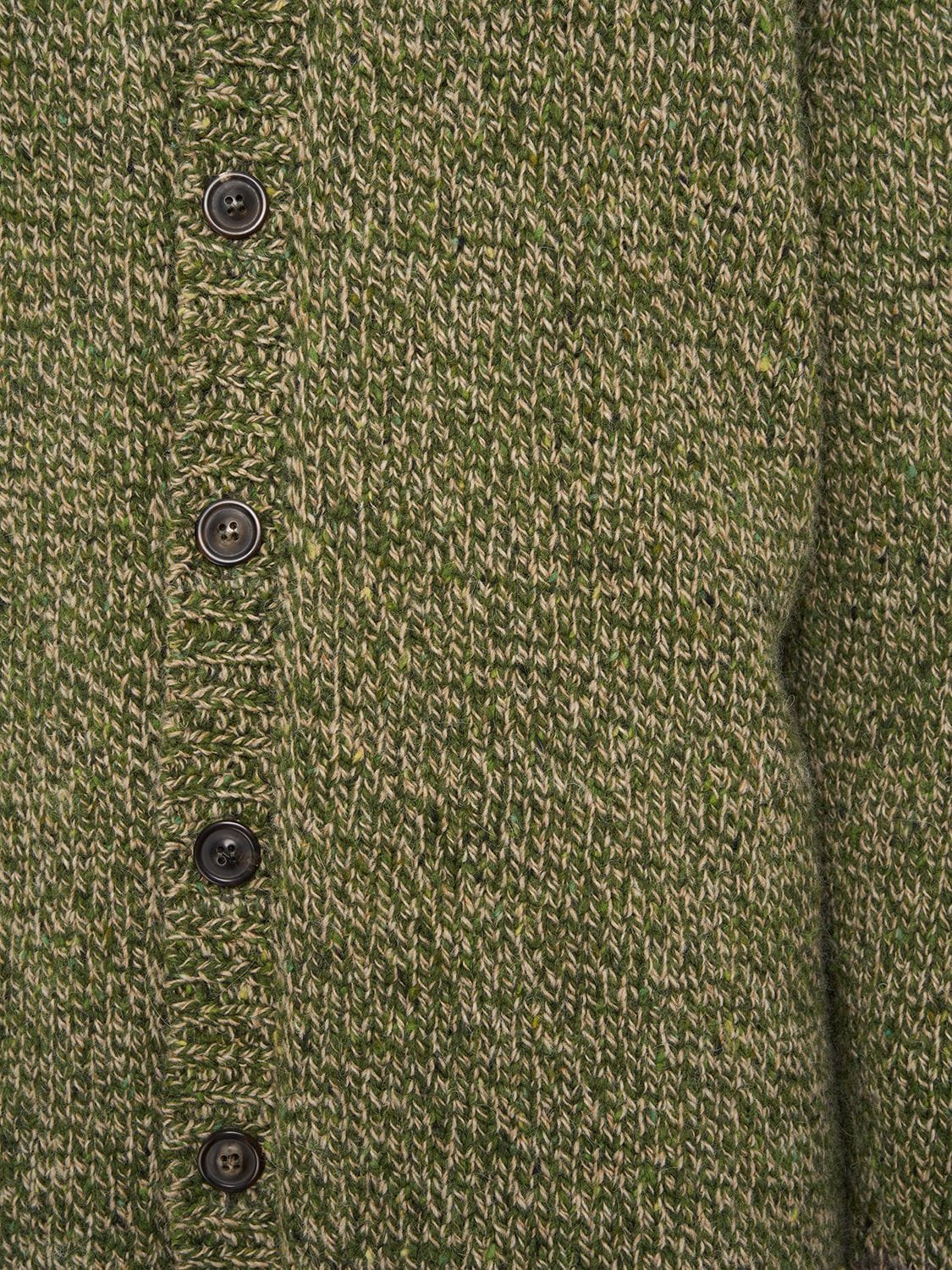 Shop Maison Margiela Wool Blend Knit Cardigan In Green