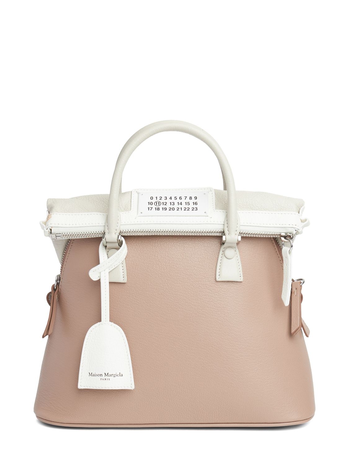 Maison Margiela Mini 5ac Classique Top Handle Bag In Beige,white