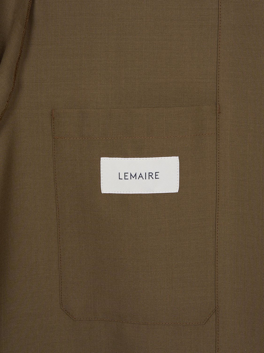 Shop Lemaire Double Breast Wool Blend Jacket In Khaki