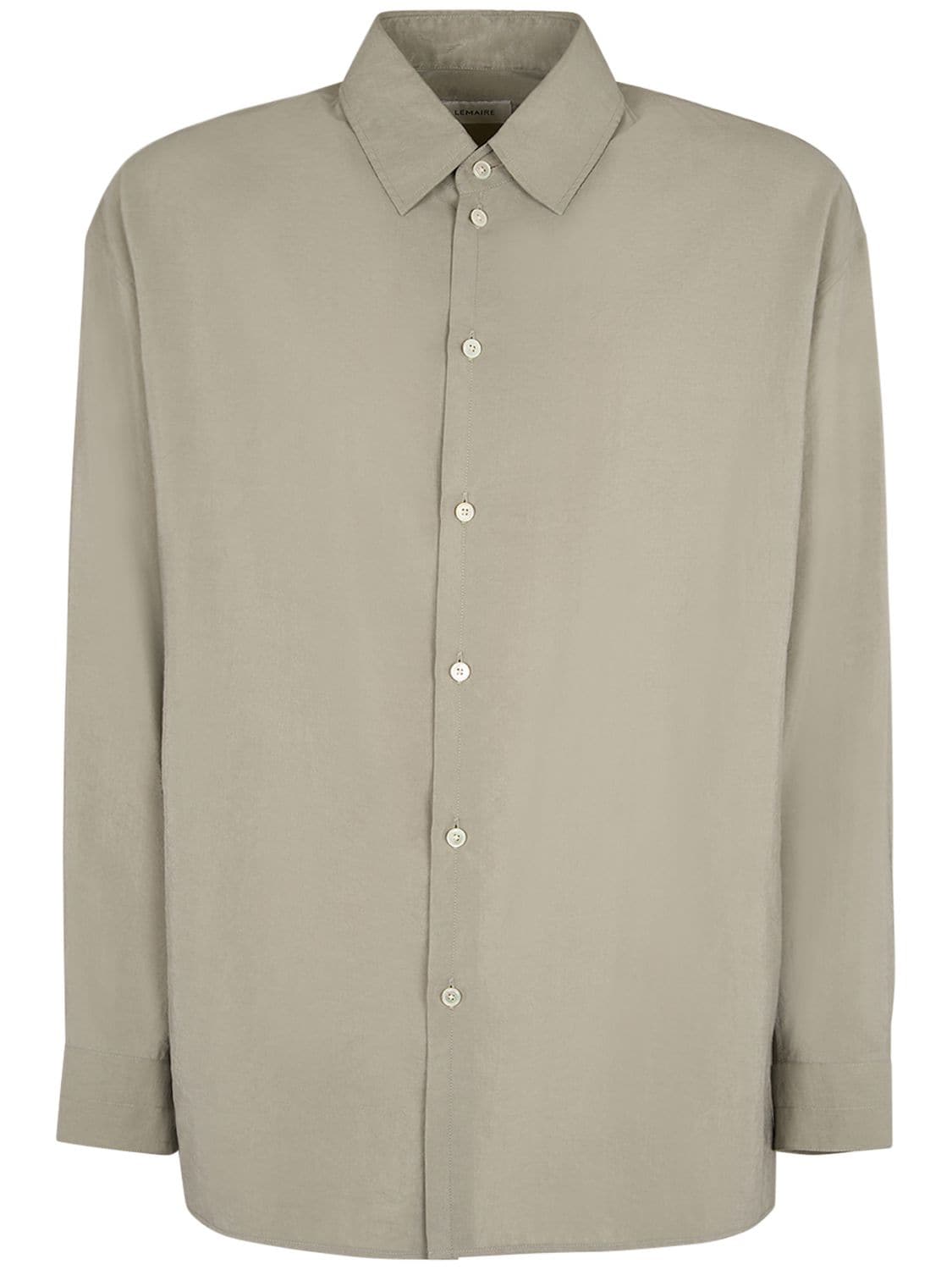Lemaire Twisted Silk Blend Shirt In Grey
