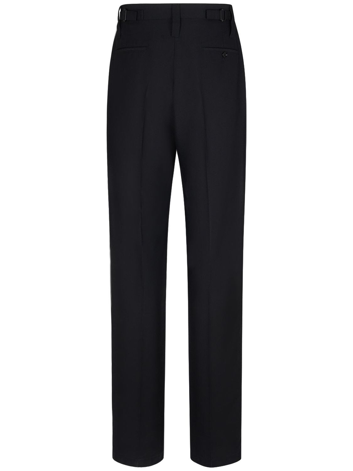 Shop Lemaire One Pleat Cotton Pants In Navy