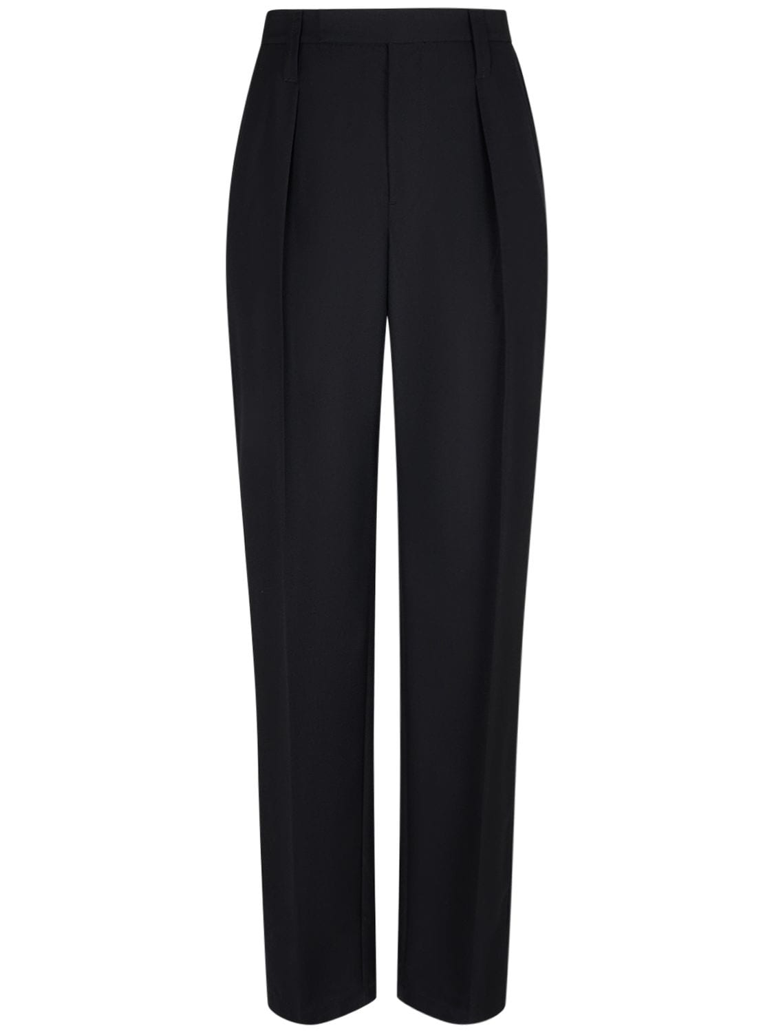 Lemaire One Pleat Cotton Pants In Navy
