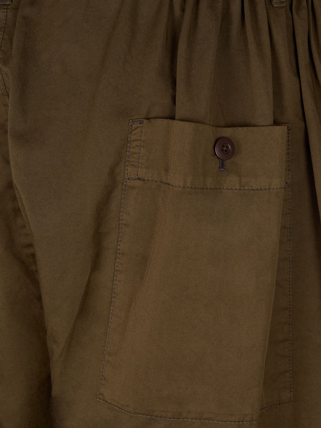 Shop Lemaire Stretch Waist Loose Cotton Pants In Tobacco