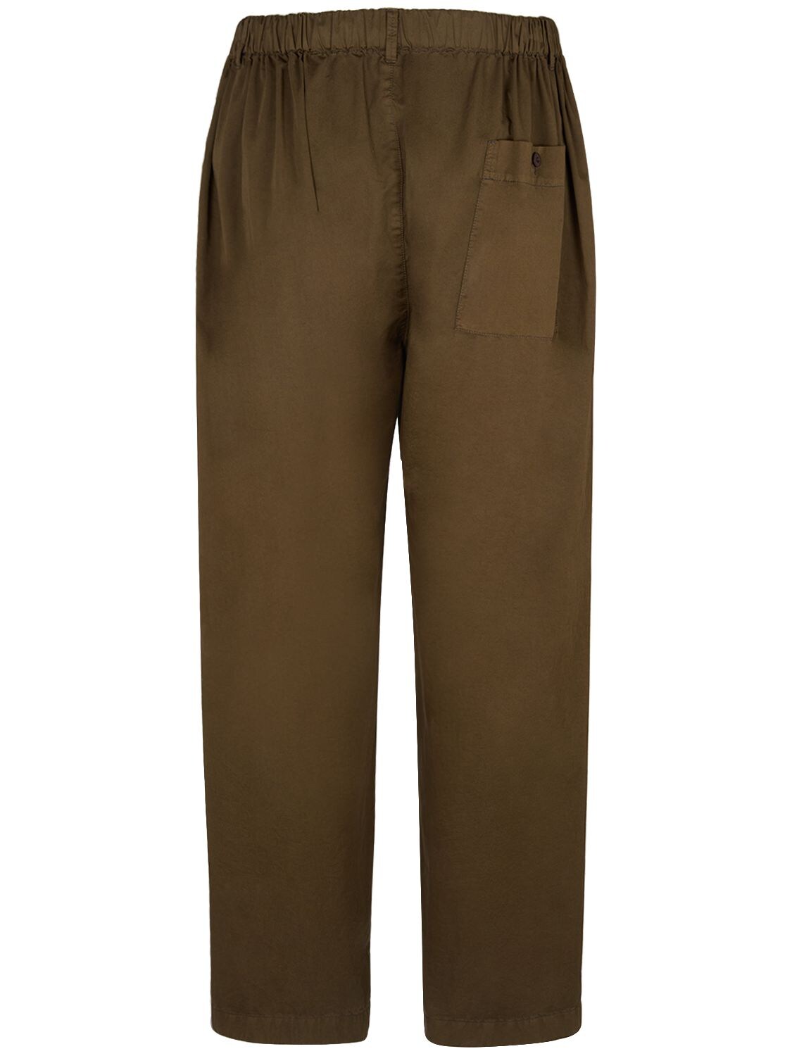 Shop Lemaire Stretch Waist Loose Cotton Pants In Tobacco